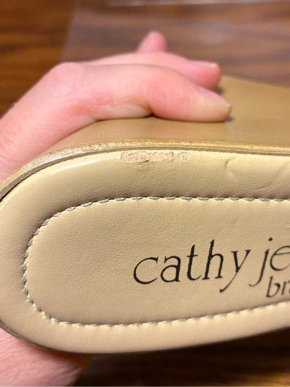 Y2K Vintage Cathy Jean Brazil Platform Wedge Slides White Leather Size 8